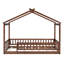 Structure de lit simple en bois avec clôture - 79,5 x 41,8 x 62,9 pouces - Bois - 1 pièce - Lit maison - noyer - capacité de 300 lb-1826188061-1826188058