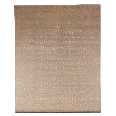 Metro-Velvet Ikat Area Rug in Ivory/Beige