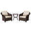 Ensemble de conversation de patio en osier 3 pièces 3 pièces avec coussins en oléfine beige et 2 fauteuils d'extérieur fixes-2105571337