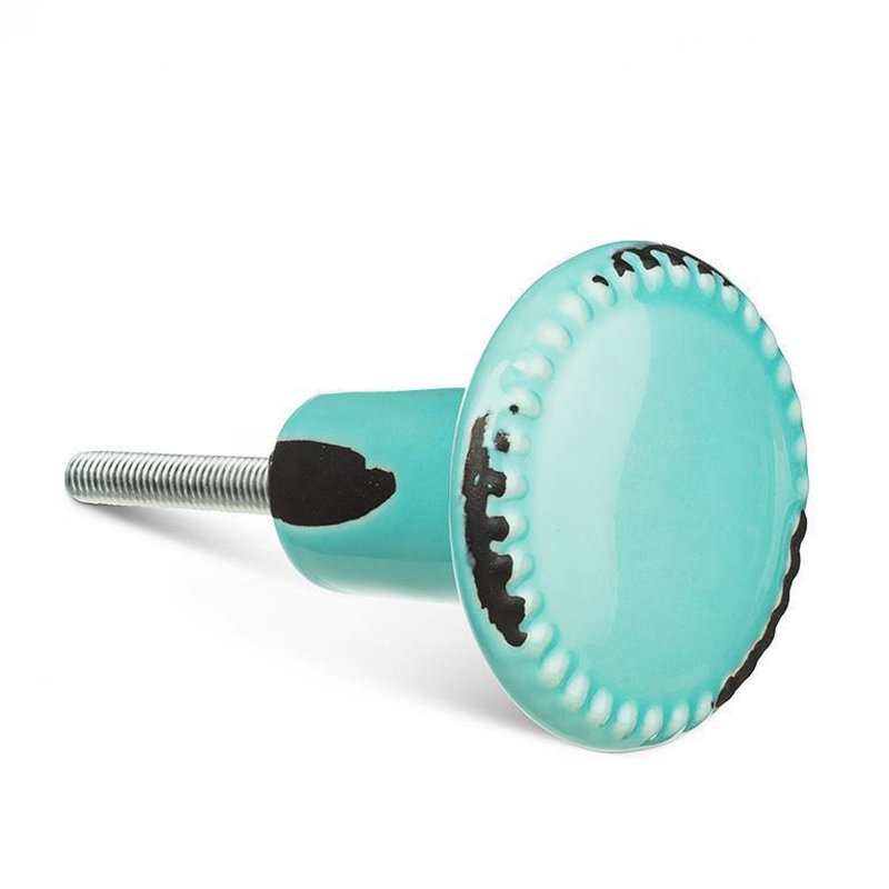 Mint Green Beaded Edge Knob