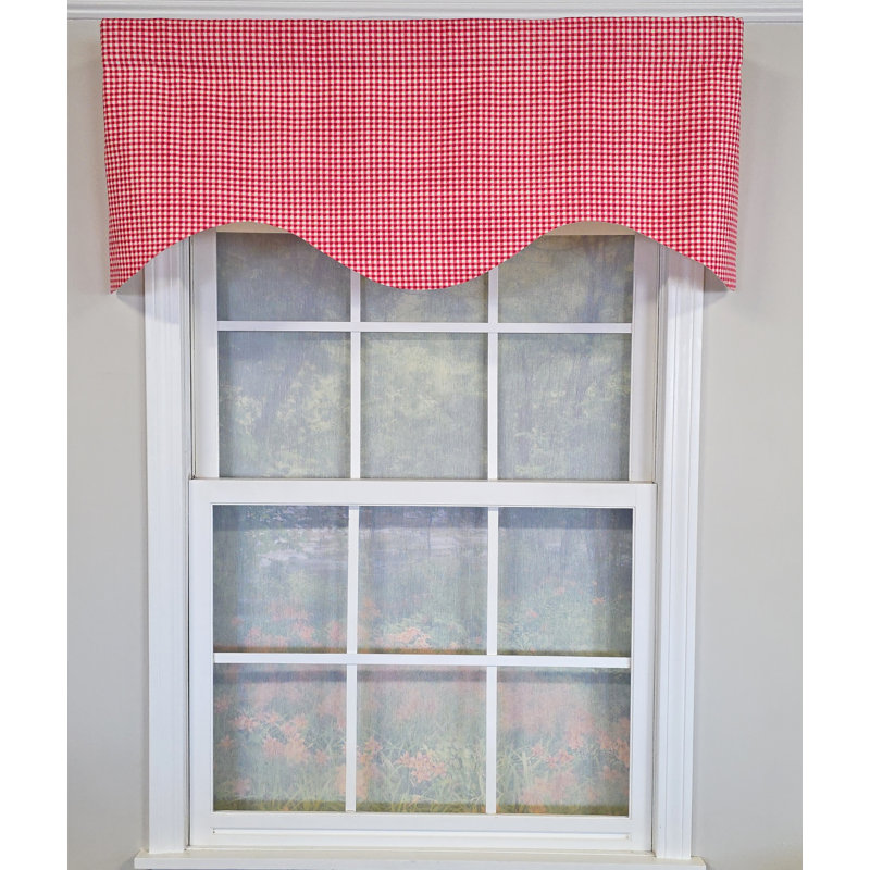 Cherry Check Cornice Valance