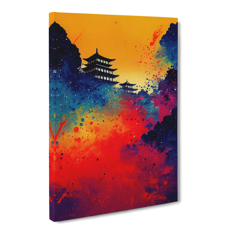 Mindaugas Japanese Sunset Splatter - Wrapped Canvas, 50cm H x 35cm W x 3cm D