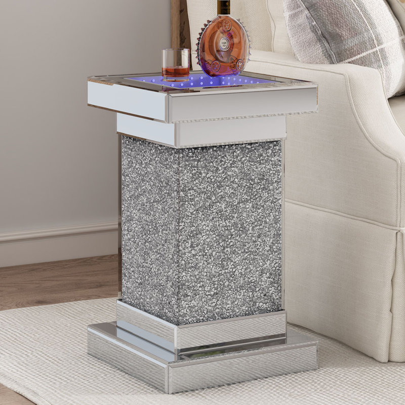Mirrored End Table