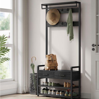 Hall Tree With Bench And Shoe Storage by 17 Stories