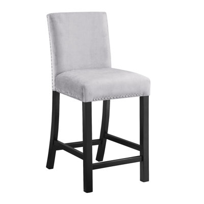 Chaises de salle à manger grises de 4 personnes - Confort et durabilité fusionnés avec des coussins épais, tissu d'ameublement Scratch-Up, installation facile, système de transport sécurisé, fabrication de 4 tabourets confortables, assemblage rapide, boîte d'emballage