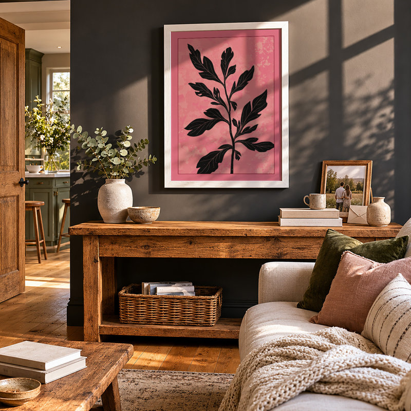 Silhouette Stem Botanical - Framed Print, A4 - 29.7 x 21.0 cm, White
