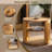 19.7'' Vintage Round Rattan Solid Natural Wood Side Table With 2 Tier Storage Farmhouse For Living Room&bedroom-1438816514