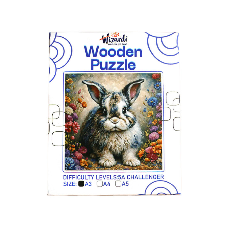 Lapin - puzzle en bois par Wizardi F07N9-2