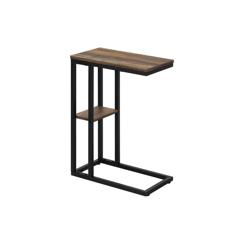 Shem Top End Table, 25.25" H x 10.25" W x 18.25" D, Brown/Black