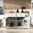Large Rolling Kitchen Island With Drop Leaf, Power Outlet, Internal Storage Racks, 5 Open Side Racks, 2 Drawers, An Adjustable Shelf-712257206