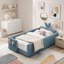 Lit plateforme simple avec tête de lit pour oreilles de lapin, barrière de sécurité et poche de rangement-1703632656
