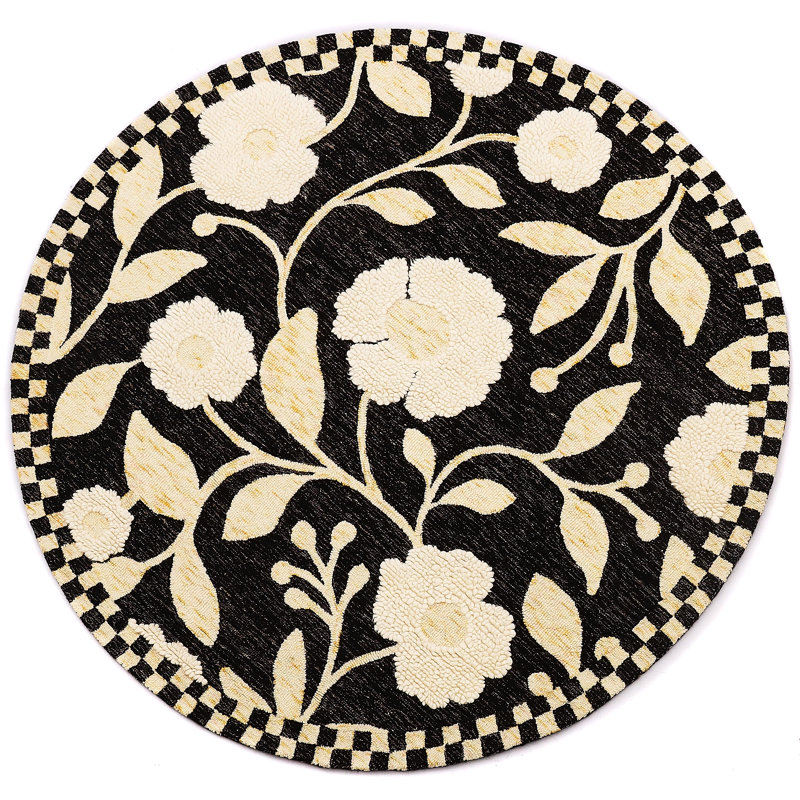 Farmhouse Floral Rug, Round 6'