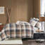 de literie à chevrons, ensemble de courtepointe en polyester avec coussins décoratifs, grand format, grand