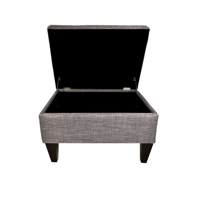 Repose-pieds rectangulaire avec rangement de 22 po Kwong, Teinte gris-rouge