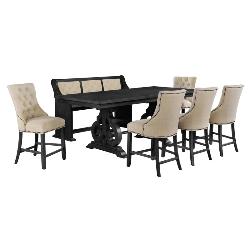 Aiko Extendable Trestle Dining Set, Beige
