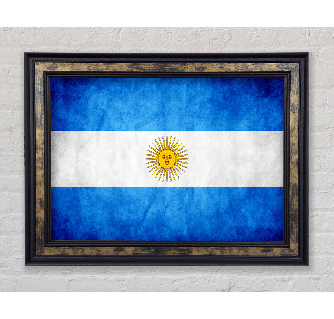 Argentinien Flagge - Einzelner Bilderrahmen Kunstdrucke