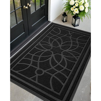 "Heavy Duty Front Door Mat - Non-Slip, Low Profile, Dirt & Moisture Trapping Doormat for Entryway, Patio, Garage,"