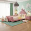 Lit de jour simple en velours rose avec tête de lit Bunny