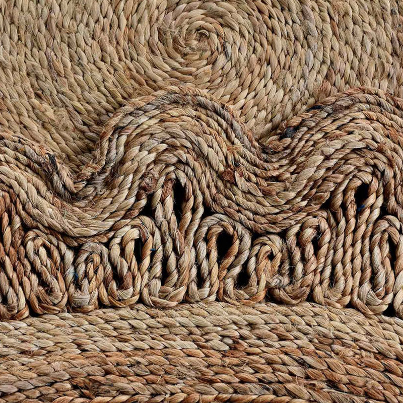 Ryann Hand Woven Jute Eco-Friendly Solid Area Rugs - Round, Beige Color, Oriental Design, Low Pile, Natural Fiber, Outdoor Indoor Handmade Area Rugs for Living Room, Bed Room
