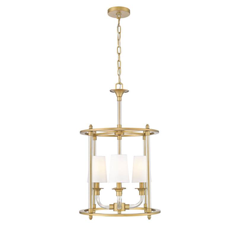 Lustre 4 lumières en laiton frotté Ain, Laiton