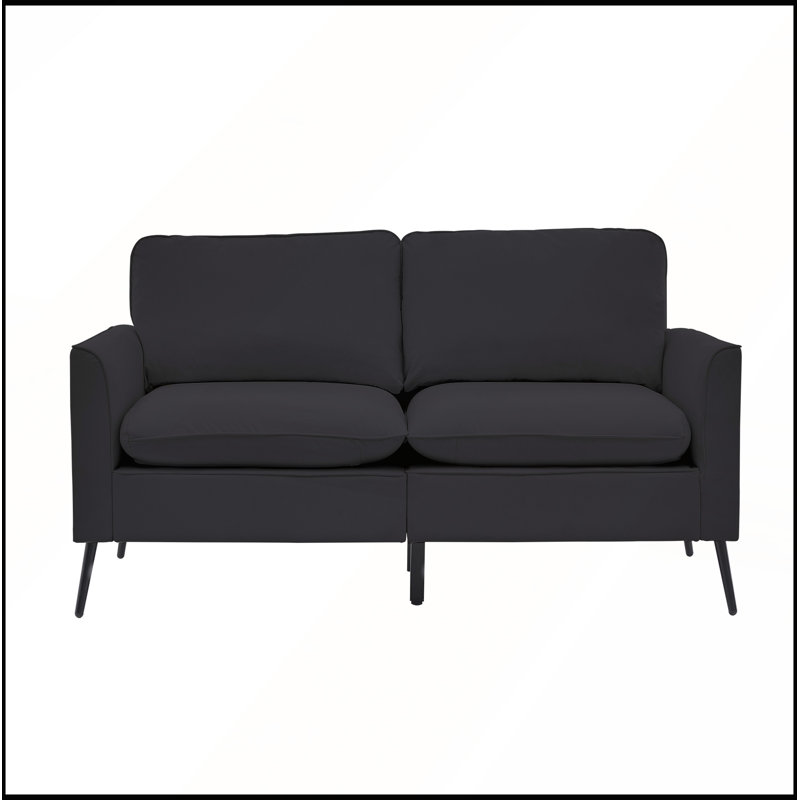 Causeuse rembourrée Cat, Black Faux Leather