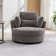 Dahlonega Slipcovered Swivel Barrel Chair