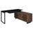 Rodger Black And Walnut L-Shape Office Computer Desk (Not Include Stools)