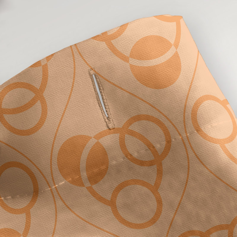 Rideau de douche simple cercles et vagues classic, Orange