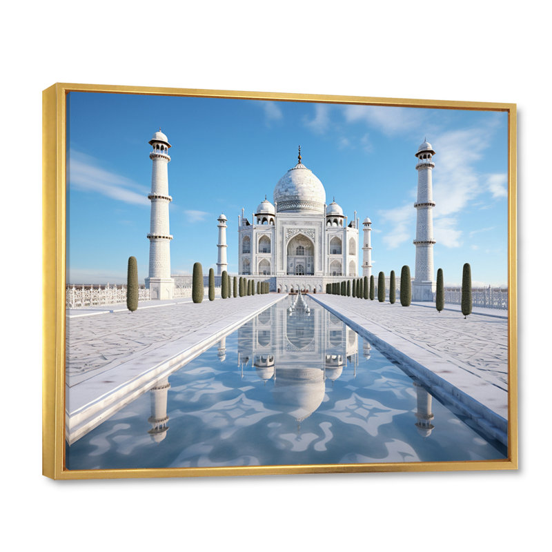 Art de l'Islam Taj Mahal II, H 12 po x l 20 po, Cadre flottant doré