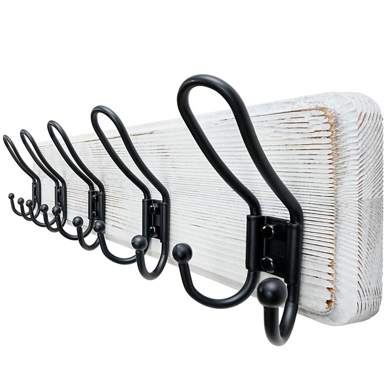 5 - Hook Coat Rack, White/Black