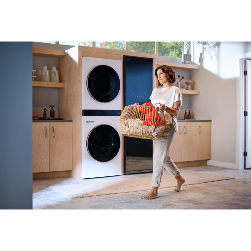 LG STUDIO WashTower with Washer & 7.4 cu. ft. Dryer with Center Control® - 5.0 cu. ft., Gas, White