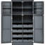 Garde-manger 35,5 po x 17,6 po x 70,9 po avec 4 longues poignées, 8 plateaux coulissants et 2 tablettes de porte, poignée d'armoire grise