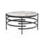 Table basse 32,48 po avec plateau en pierre frittée et structure en métal robuste-839904639