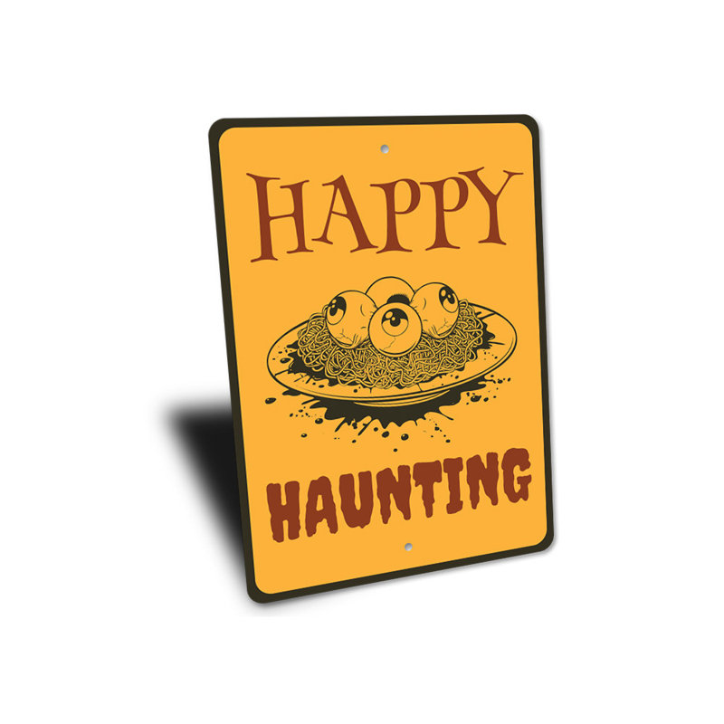 Panneau en aluminium «Happy Haunting», H 14 po x l 10 po x P 0,04 po
