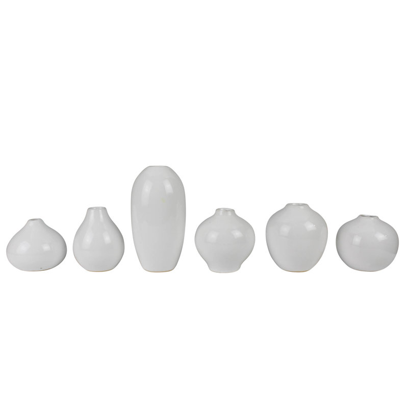 Little Vases, Ceramic - Set/6  2.5" - 5" Heights