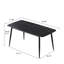 Table de salle à manger rectangulaire 61,22 "noire de conception moderne, construction en pierre frittée, stable et chauffante - avec pieds en métal, panneau de 12 mm, 61,22", pouvant accueillir 6 personnes, chaleur feu-268097292-268097397