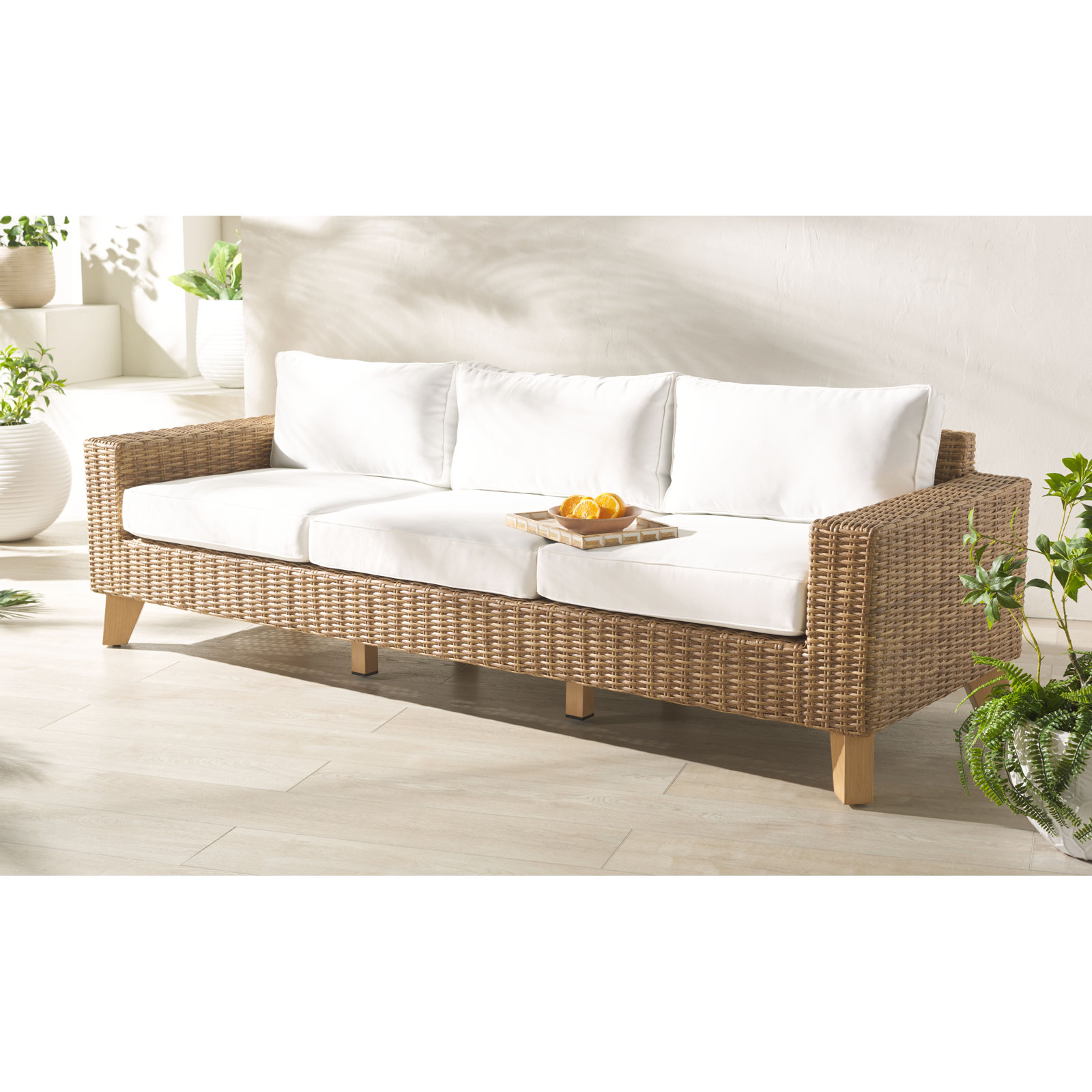 Swifton 95" Patio Sofa, Natural