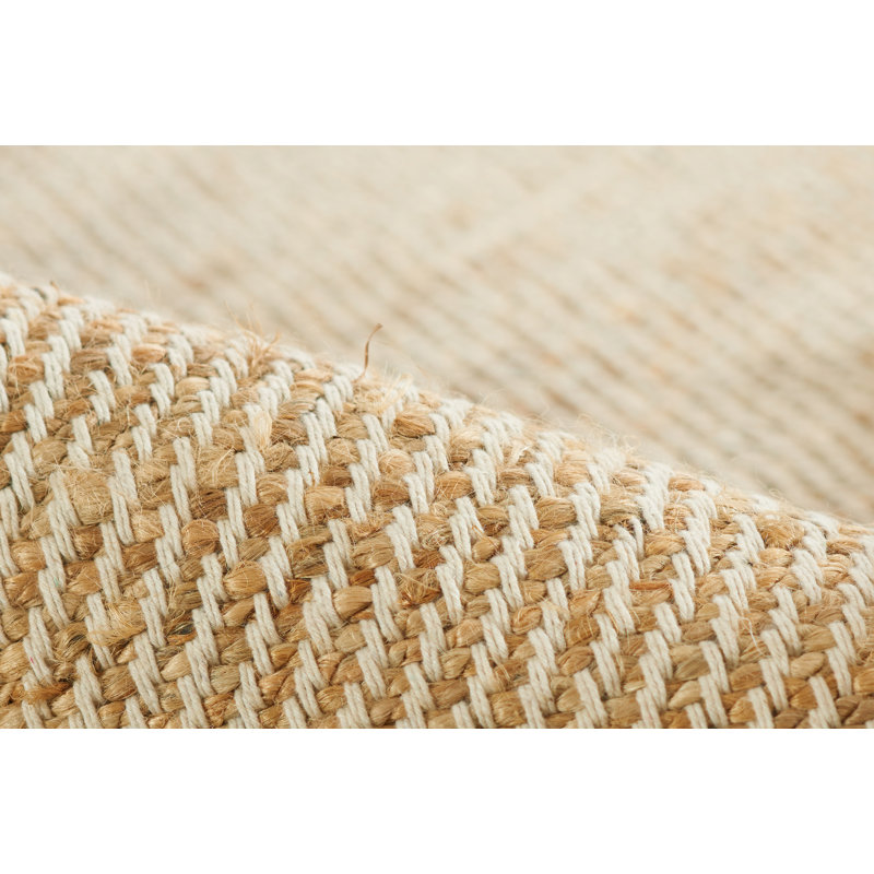 Natural Handwoven Wool and Jute Rectangular Area Rug 5' x 8'