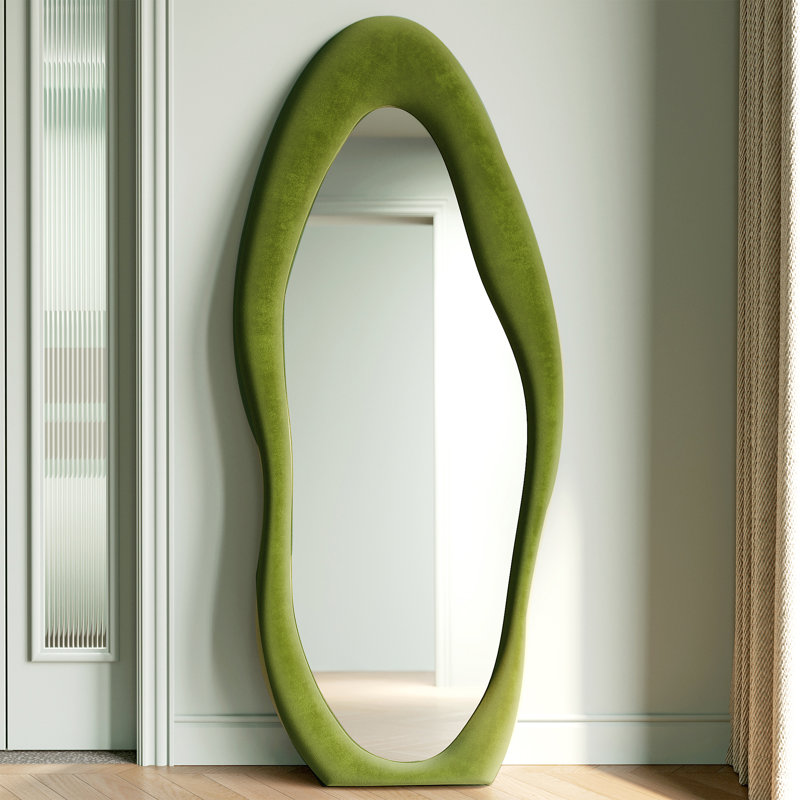 Glass Wavy Mirror, Green