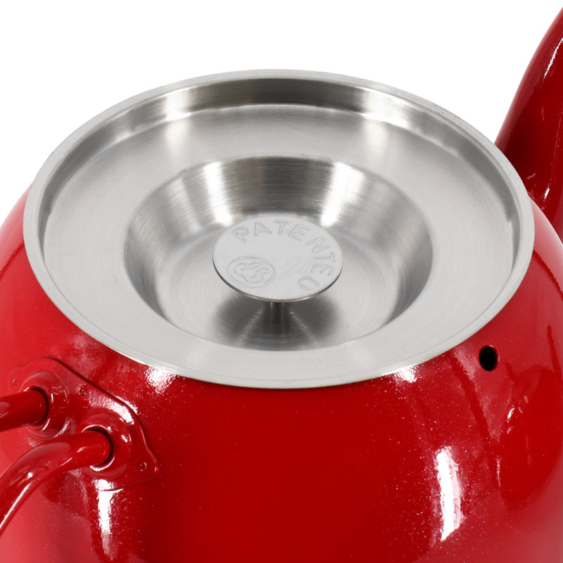 Korkmaz A226 81oz. Stainless Steel Teapot, Red