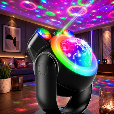 Sound-Activated DJ Party Light with Disco Ball Effects, Star Projector, and Strobe for Bars, Birthdays, Weddings, Pubs, Holidays, Live Shows, Christmas, Living Rooms, and Event Decoration