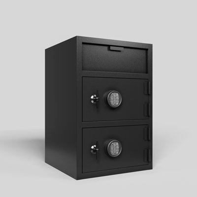 762 Double-Door Tipping Cabinet Digital Depository Safe Made Of Carbon Steel Electronic Code Lock Depository Safe With Deposit Slot Depository Box For Home Hotel Restaurant And Office