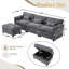 112" Oversized Sectional Cloud Sofa For Living Room – Modern Chenille L-Shaped Couch, Comfy Boucle Modular Sleeper With Movable Storage Ottoman, Phone Holder & USB Charging Port-263750618