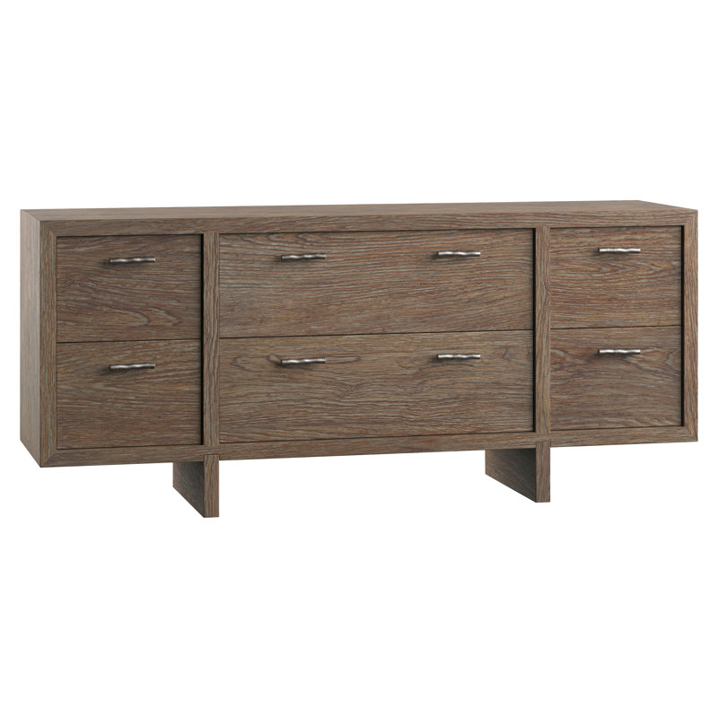 Casa Paros Solid Wood 76'' W 6 - Drawer Dresser