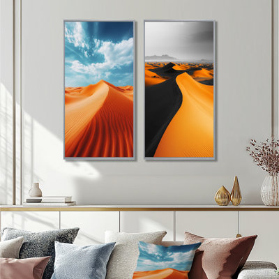 Désert du Sahara I - ensemble d'art mural marocain 2 pièces