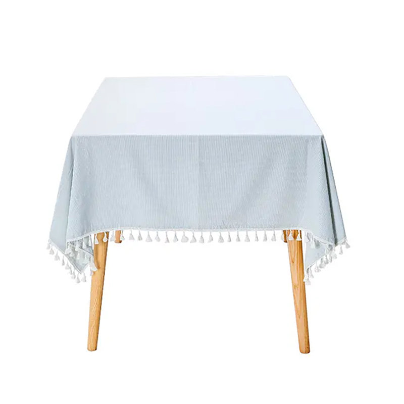 Avighna Rectangle Tiny Houndstooth Cotton Tablecloth, 72'' Rectangle, Gray