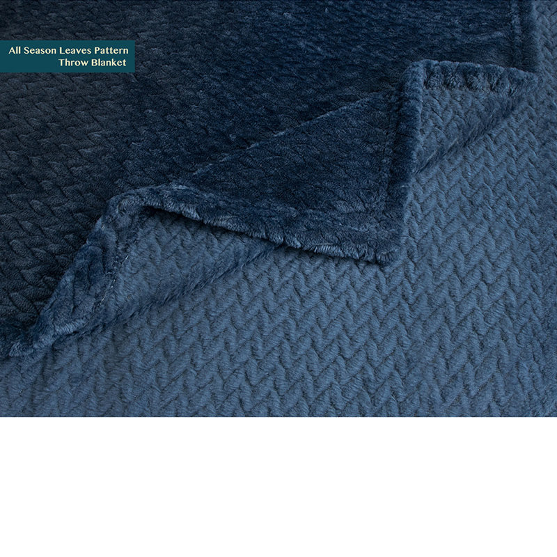 Couverture décorative légère et luxueuse, 60 po x 80 po, Bleu marine