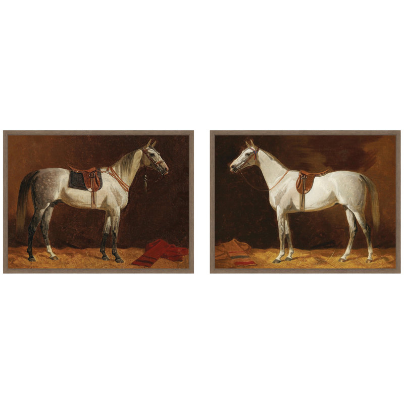 "Emil Volkers White Horses", ensemble de 2 toiles encadrées par Nostalgia