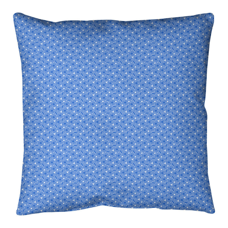 Coussin décoratif à treillis hexagonal Katelyn Elizabeth, H 14 po x l 14 po, Caroline clair, Bourre en polyester