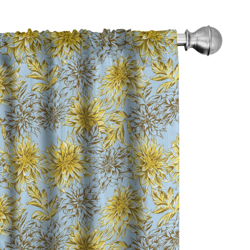 Floral Semi-Sheer Rod Pocket Curtain Panels, 28" x 84"